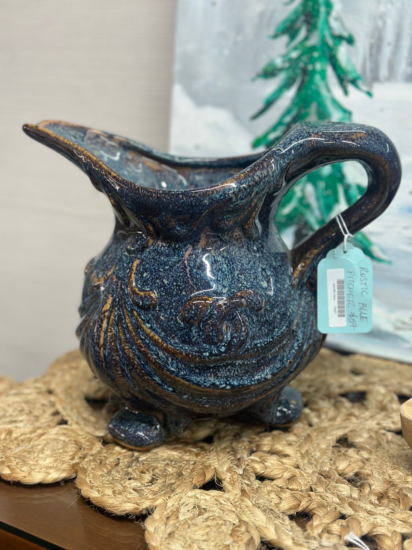 Rustic Blue Pitcher