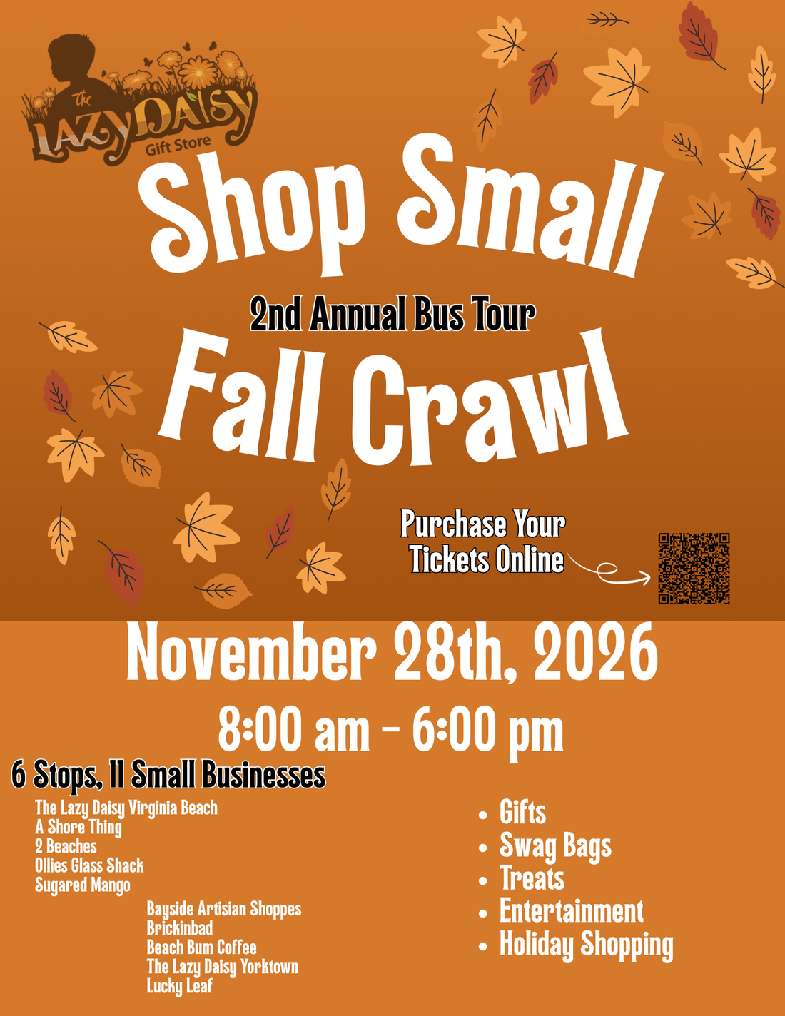 Shop small fall crawl informational flyer