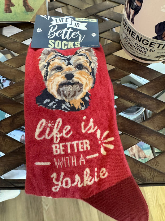 Life is better with a Yorkie socks