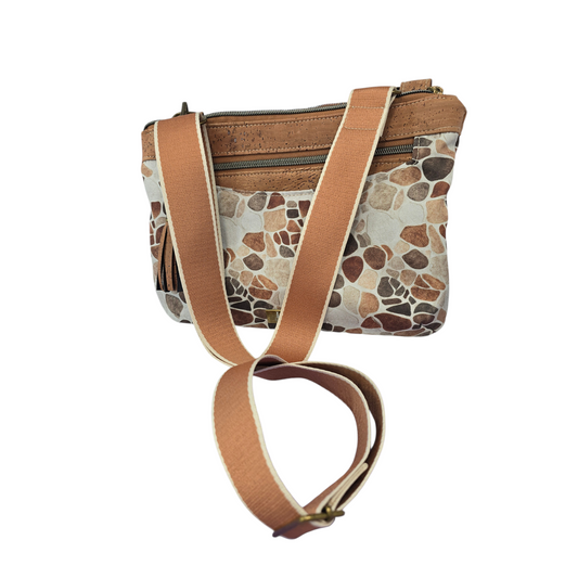 Natural Pebble Print with Cork Accents