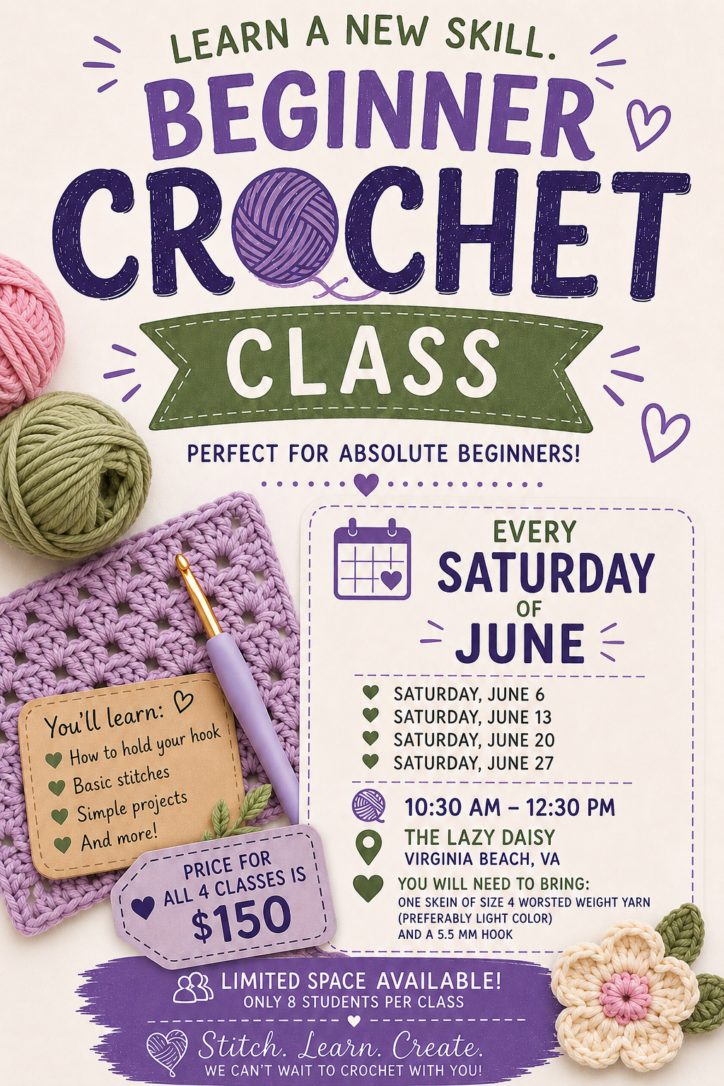 Beginner Crochet Class