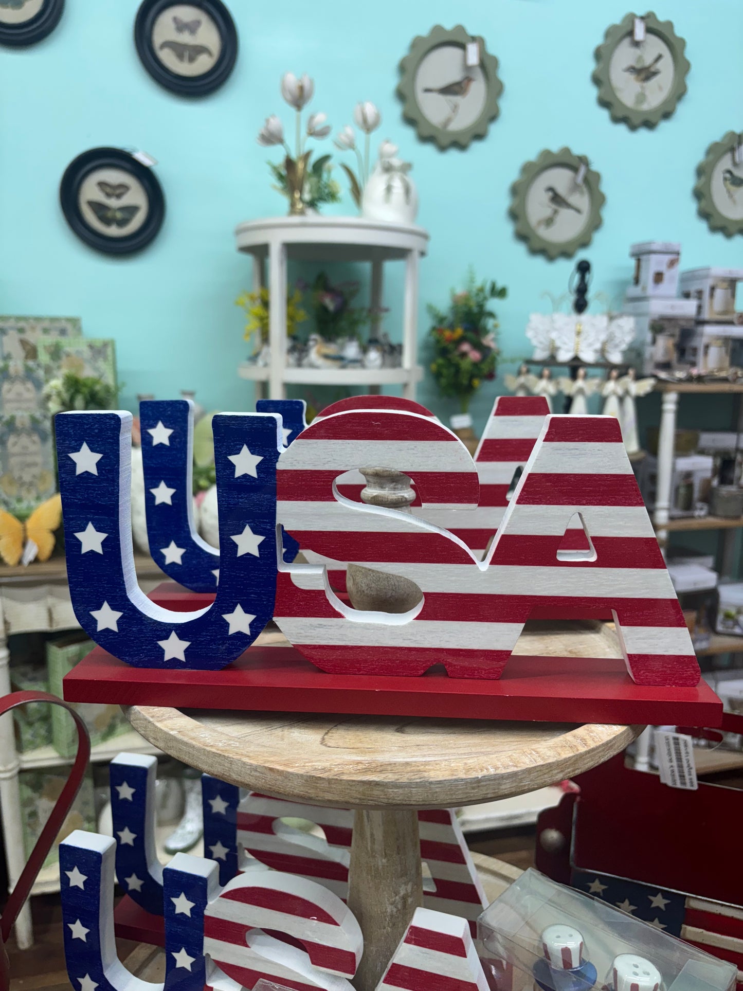 Wooden USA Sign