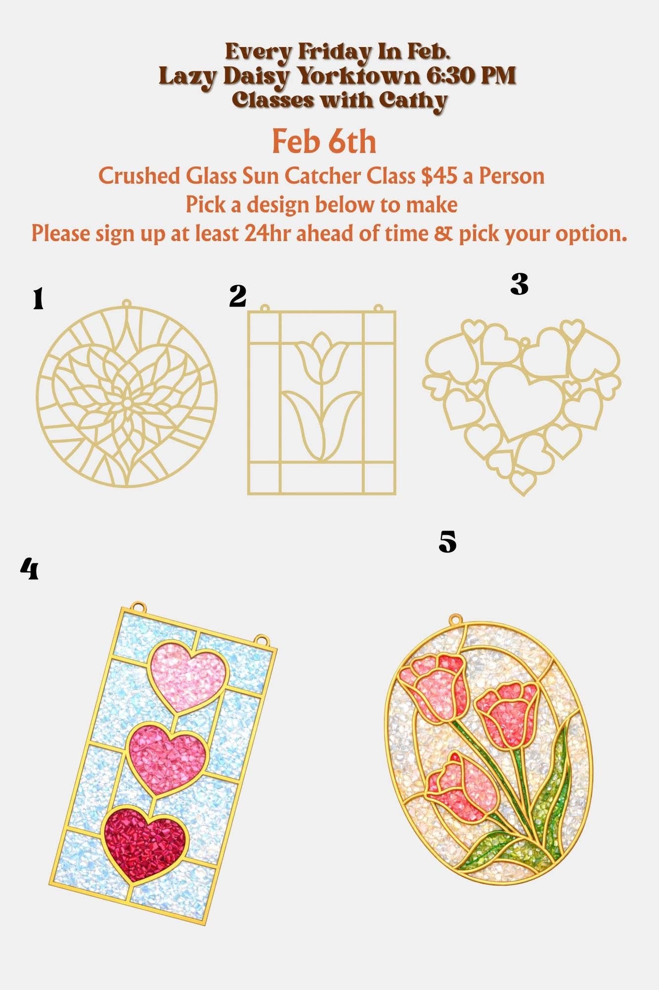 Crushed Glass Sun Catcher with Cathy