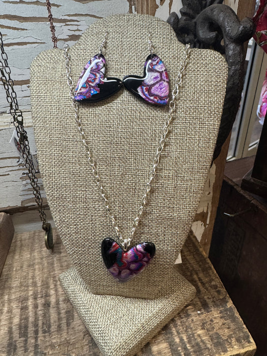 Clay Heart Necklace Set