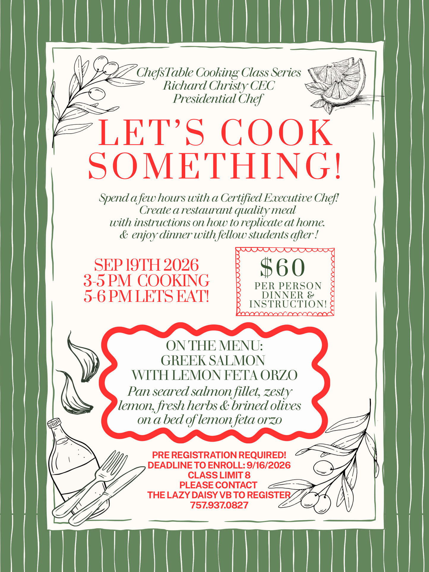 Chef’s Table Cooking Class