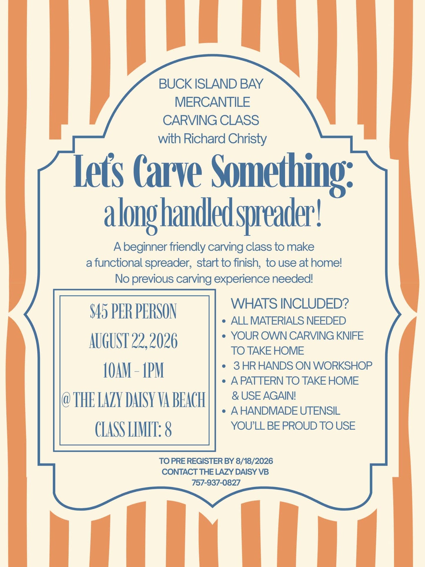 Let's Carve Something: Long-Handled Spreader Workshop with Buck Island Bay Mercantile