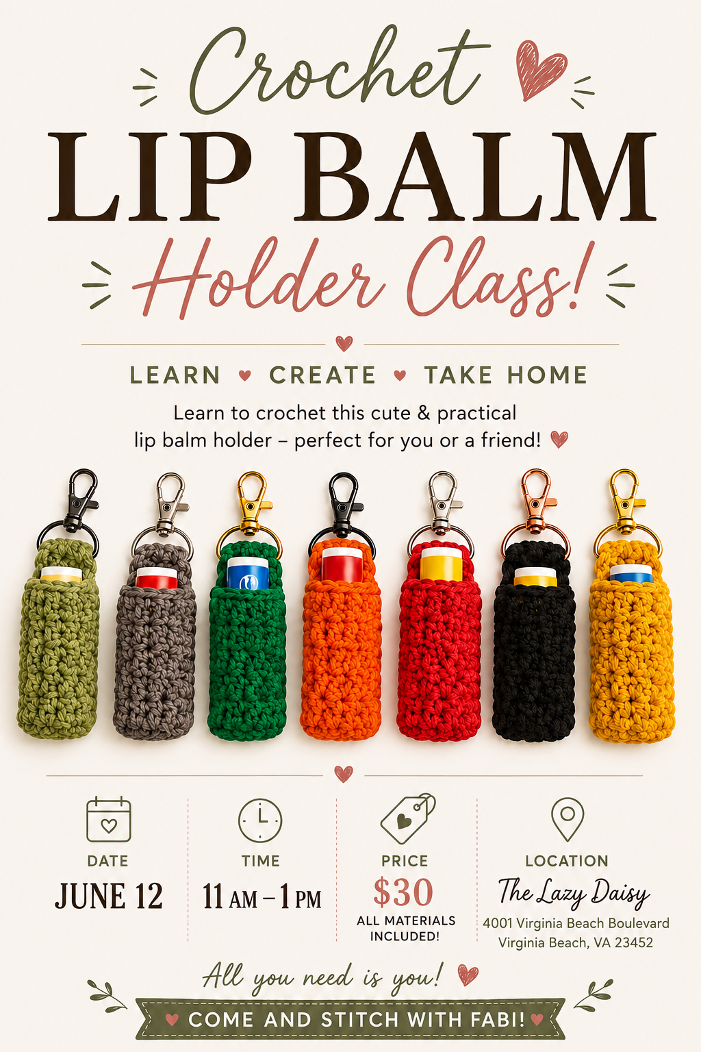 Crochet Lip Balm Holder Class